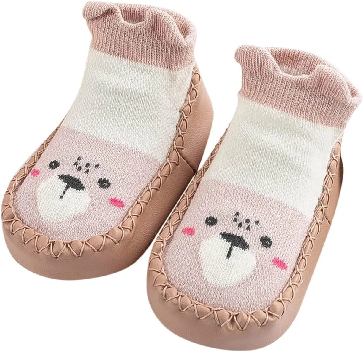 Baby Sock Shoes Toddler Cute Soft Rubber Sole Slipper Knit Printing Non Slip Floor Ankle Infant Walking Shoes