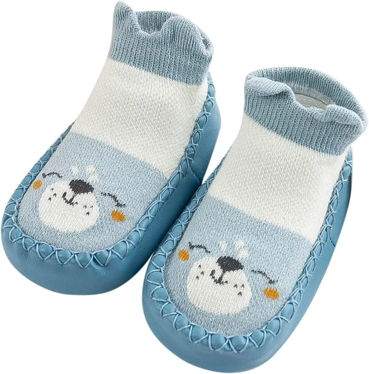 Baby Sock Shoes Toddler Cute Soft Rubber Sole Slipper Knit Printing Non Slip Floor Ankle Infant Walking Shoes