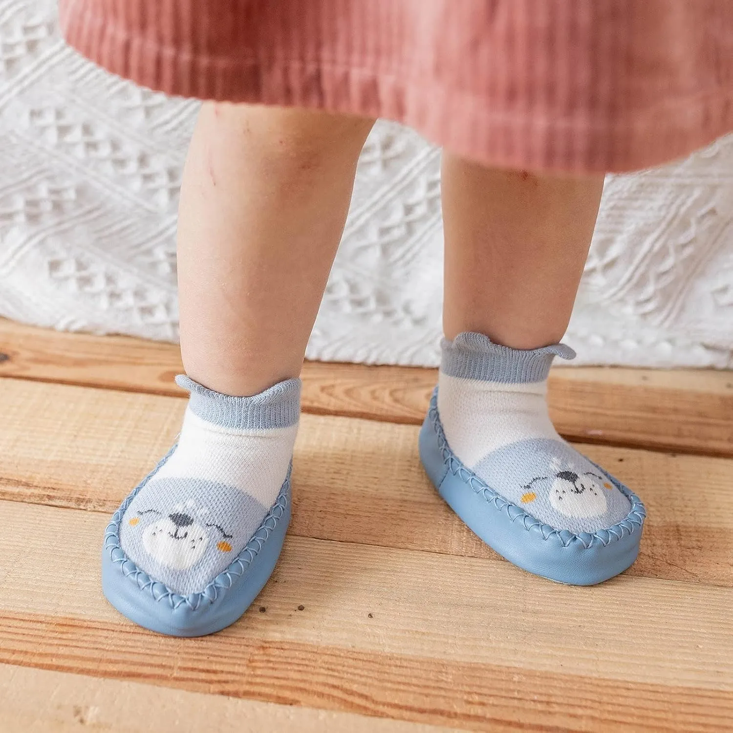 Baby Sock Shoes Toddler Cute Soft Rubber Sole Slipper Knit Printing Non Slip Floor Ankle Infant Walking Shoes