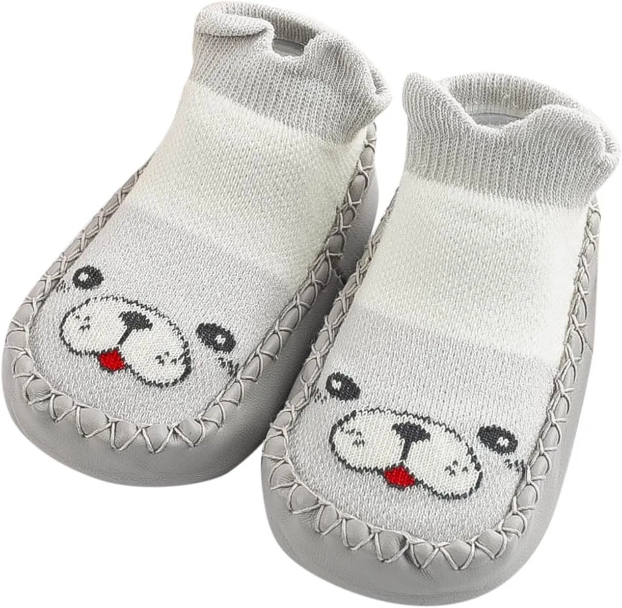 Baby Sock Shoes Toddler Cute Soft Rubber Sole Slipper Knit Printing Non Slip Floor Ankle Infant Walking Shoes