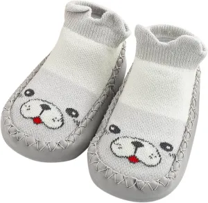 Baby Sock Shoes Toddler Cute Soft Rubber Sole Slipper Knit Printing Non Slip Floor Ankle Infant Walking Shoes