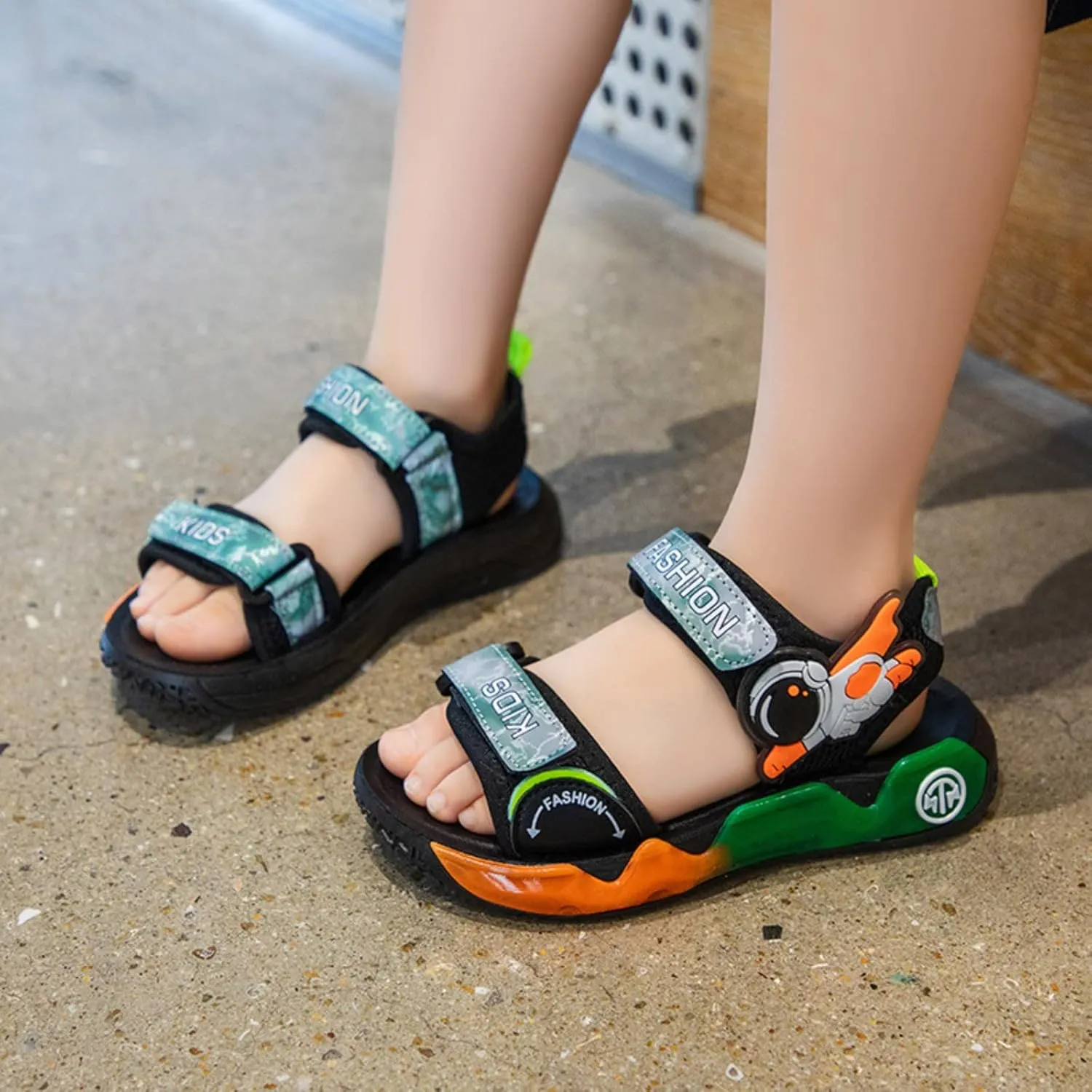 Baby Solid Color Foot Warmer Boys Cartoon Sandals Summer Soft Sole Casual Shoes Children's Sports Beach Shoes