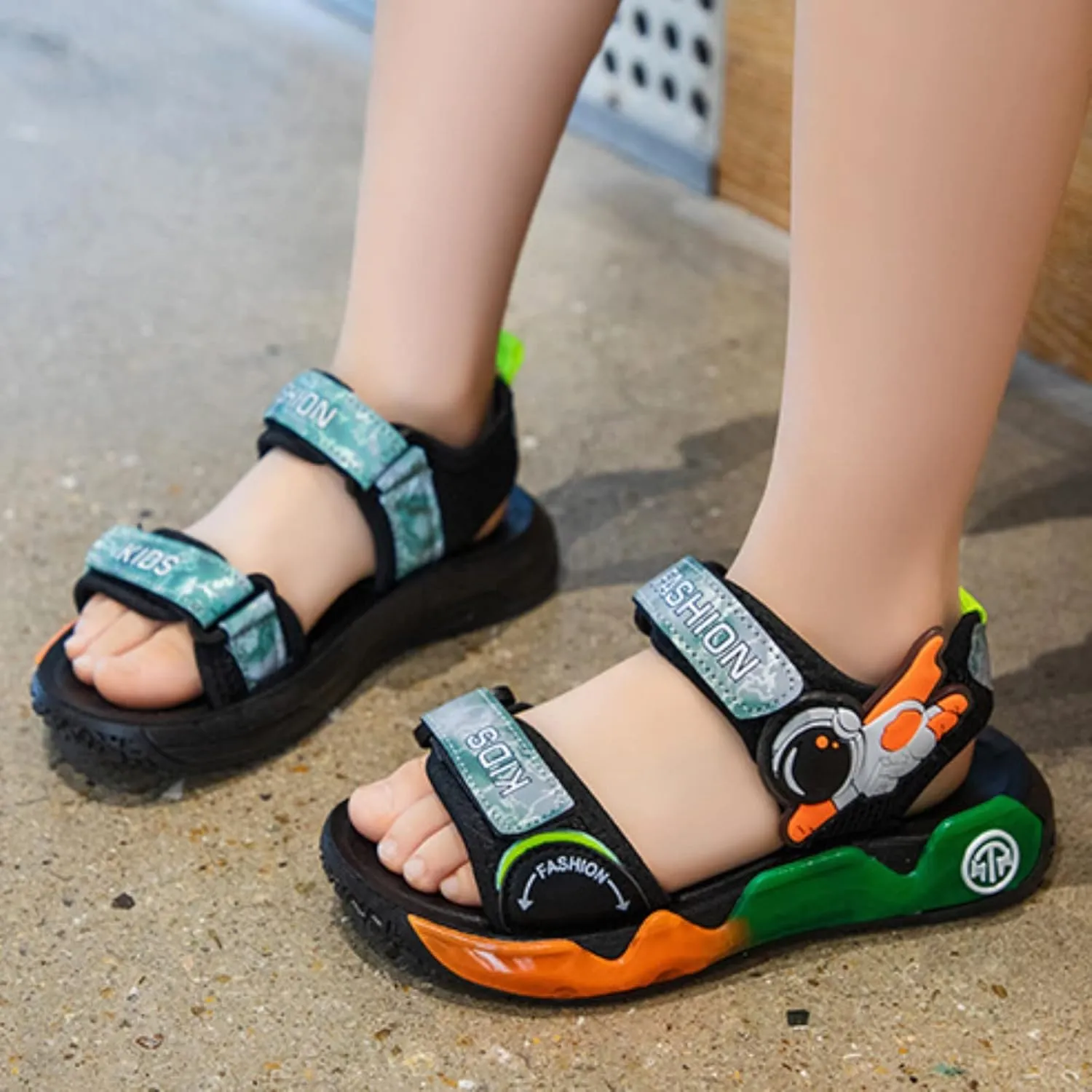 Baby Solid Color Foot Warmer Boys Cartoon Sandals Summer Soft Sole Casual Shoes Children's Sports Beach Shoes