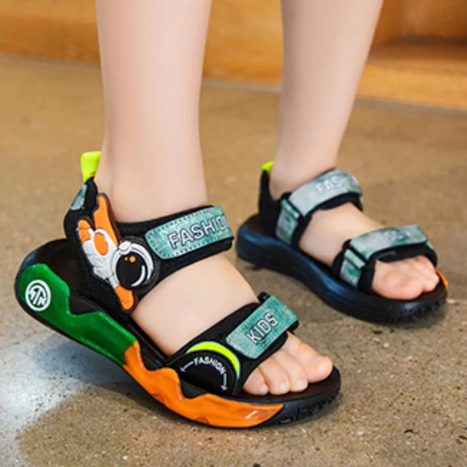 Baby Solid Color Foot Warmer Boys Cartoon Sandals Summer Soft Sole Casual Shoes Children's Sports Beach Shoes