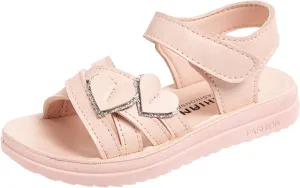 Baby Solid Color Shoes Children Shoes Fashion Love Decorative Thick Sole Sandals Soft Sole Comfort Princess