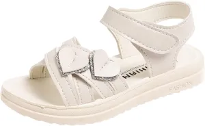 Baby Solid Color Shoes Children Shoes Fashion Love Decorative Thick Sole Sandals Soft Sole Comfort Princess