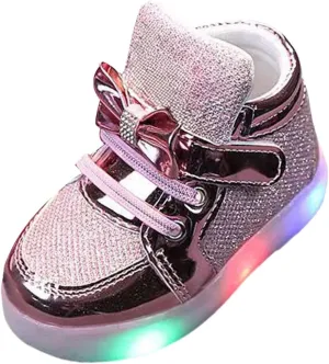 Baby Toddler Boys Girl Led Light Up Casual Shoes 17 Years Kids artoon Rabbit Luminous Bow Sport Shoes Sneakers