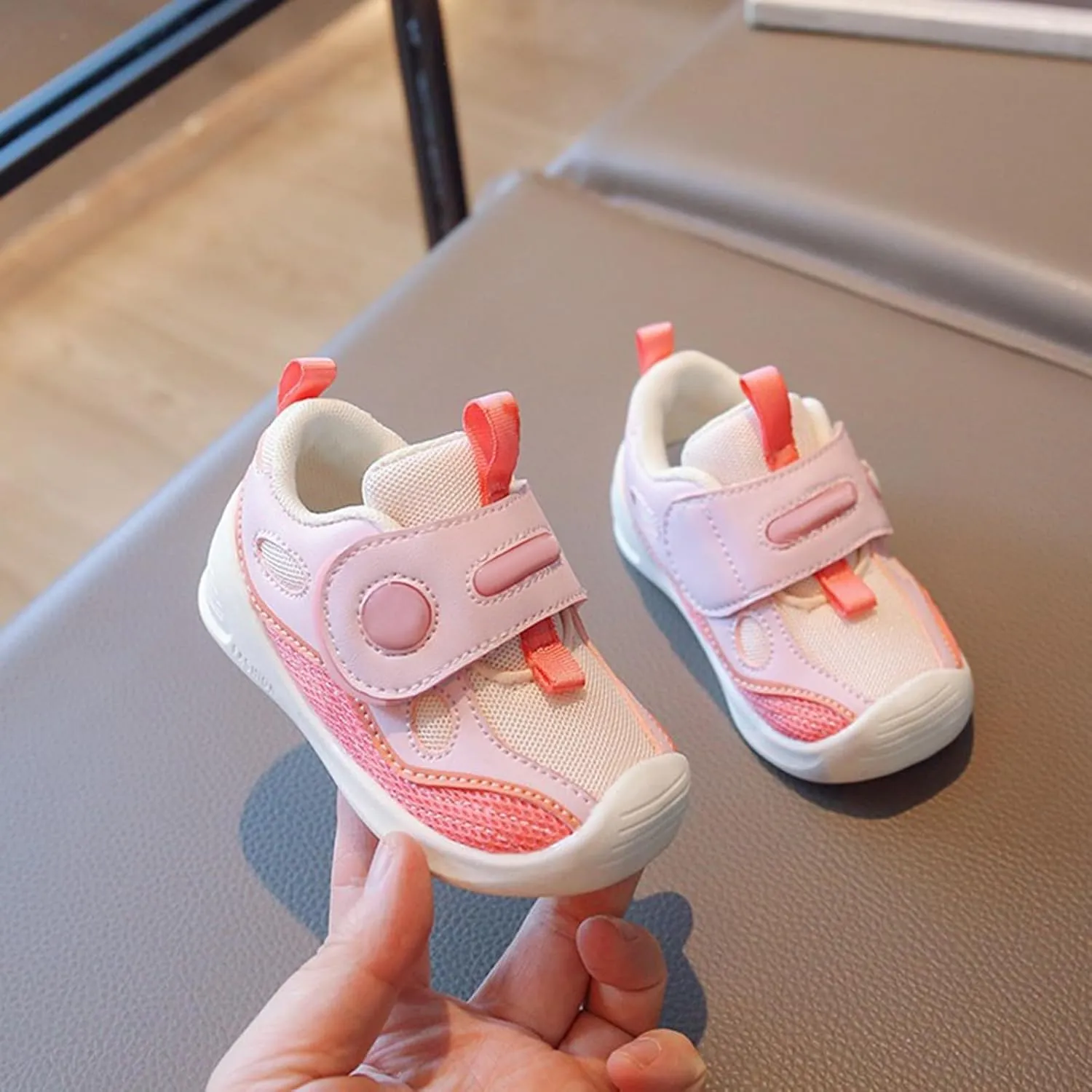 Baby Trainers Toddler Boys Girls Lightweight Breathable Sneakers Non Slip Soft Sole First Walking Shoes for Infant
