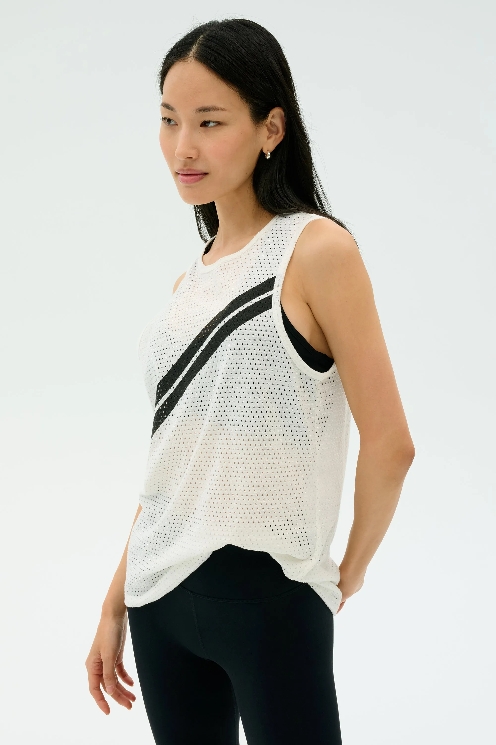 Bandit Mesh Tank - White/Black