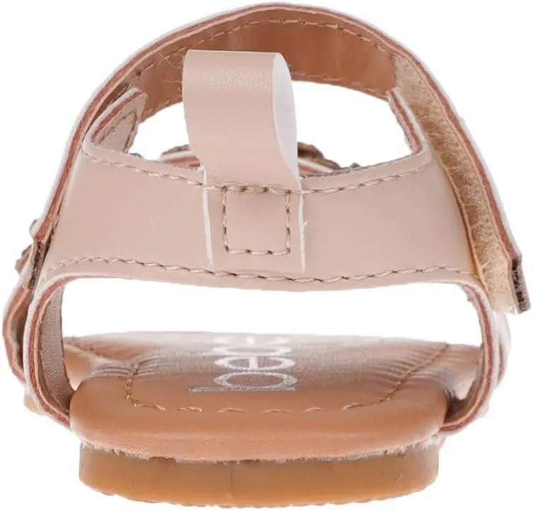 bebe Girl's Infant Flat Shoes - Flats with Metallic Shimmer, Glitter and Rhinestone For Infants