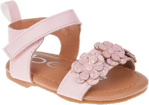 bebe Girl's Infant Flat Shoes - Flats with Metallic Shimmer, Glitter and Rhinestone For Infants