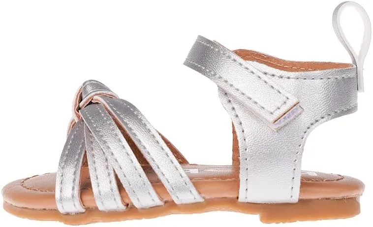 bebe Girl's Infant Flat Shoes - Flats with Metallic Shimmer, Glitter and Rhinestone For Infants