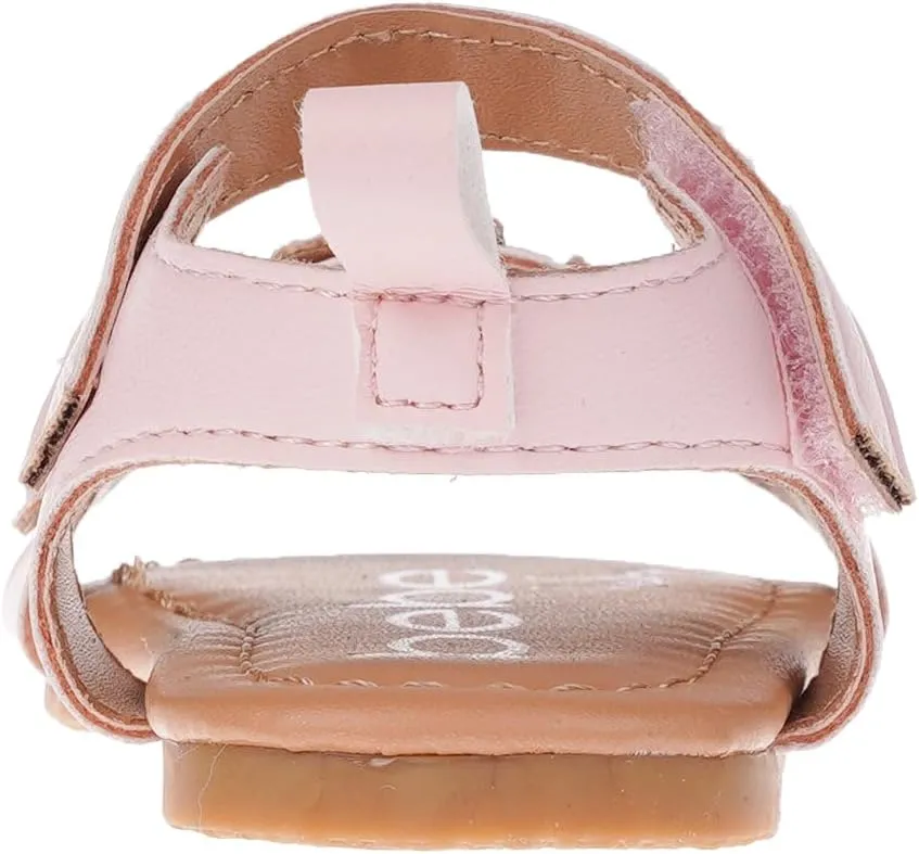 bebe Girl's Infant Flat Shoes - Flats with Metallic Shimmer, Glitter and Rhinestone For Infants