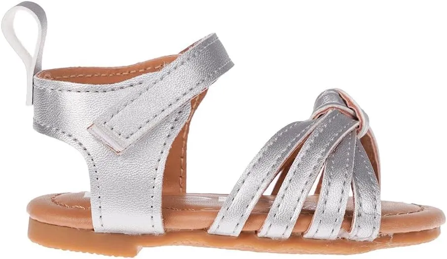 bebe Girl's Infant Flat Shoes - Flats with Metallic Shimmer, Glitter and Rhinestone For Infants