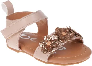 bebe Girl's Infant Flat Shoes - Flats with Metallic Shimmer, Glitter and Rhinestone For Infants