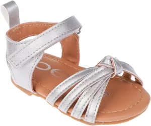 bebe Girl's Infant Flat Shoes - Flats with Metallic Shimmer, Glitter and Rhinestone For Infants
