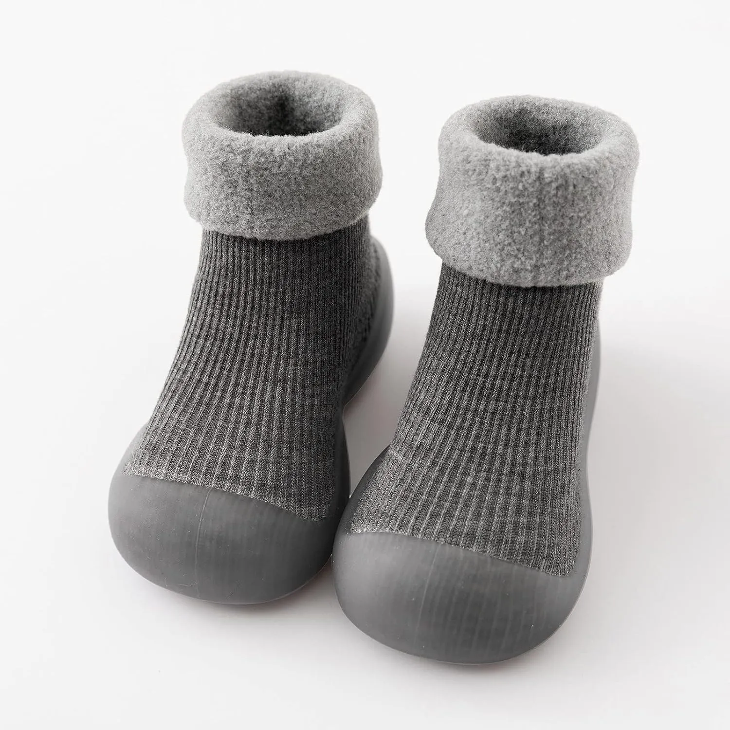 Big Boy Slippers Size 2 Kids Toddler Baby Boys Girls Solid Warm Knit Soft Sole Rubber Boys Slide Shoes Size 2
