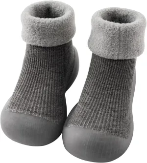 Big Boy Slippers Size 2 Kids Toddler Baby Boys Girls Solid Warm Knit Soft Sole Rubber Boys Slide Shoes Size 2