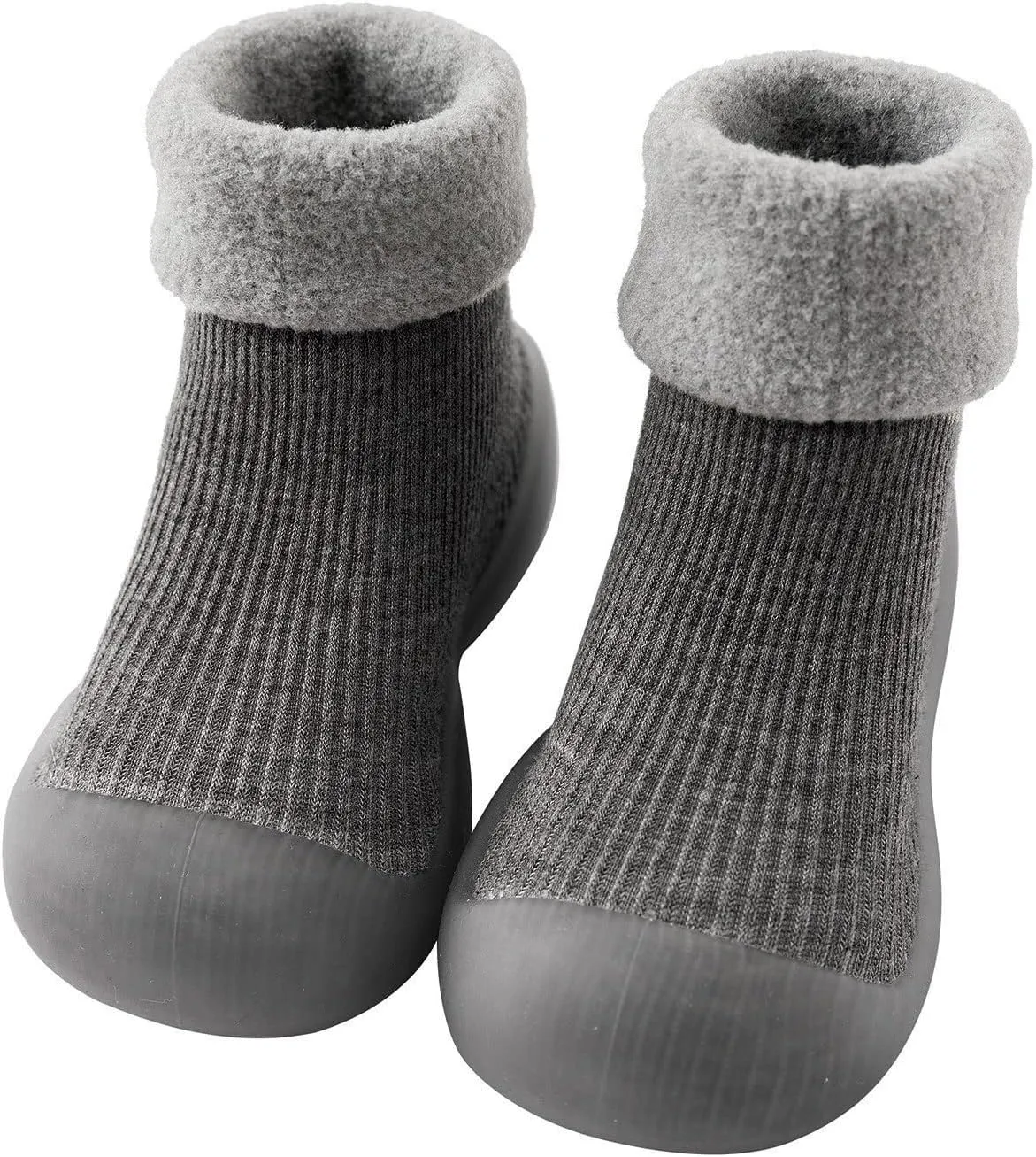 Big Boy Slippers Size 2 Kids Toddler Baby Boys Girls Solid Warm Knit Soft Sole Rubber Boys Slide Shoes Size 2