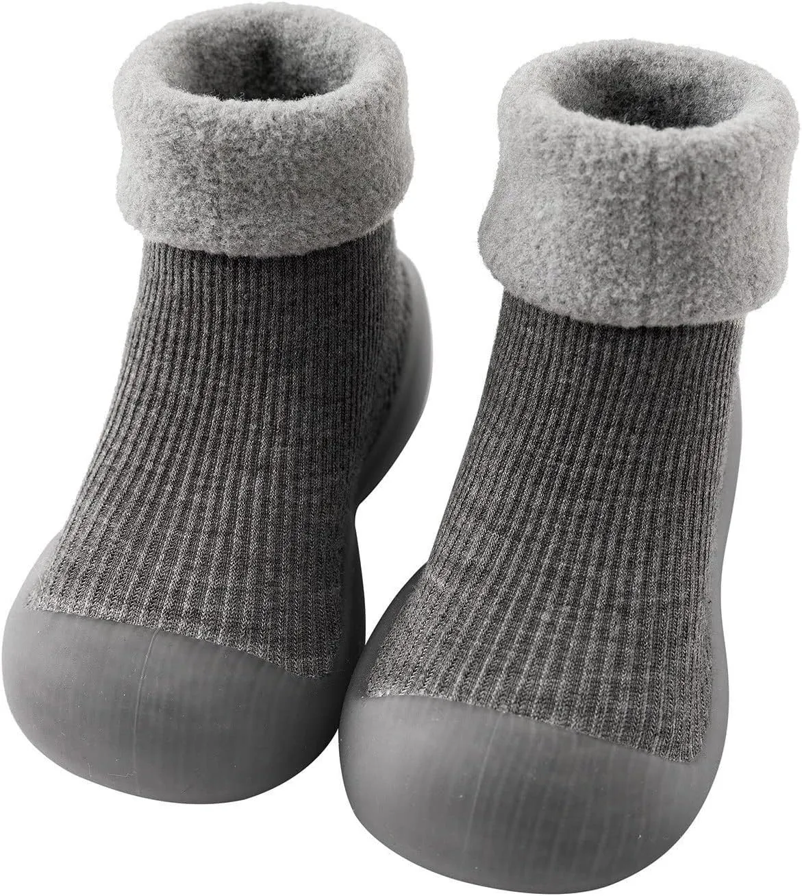 Big Boy Slippers Size 2 Kids Toddler Baby Boys Girls Solid Warm Knit Soft Sole Rubber Boys Slide Shoes Size 2