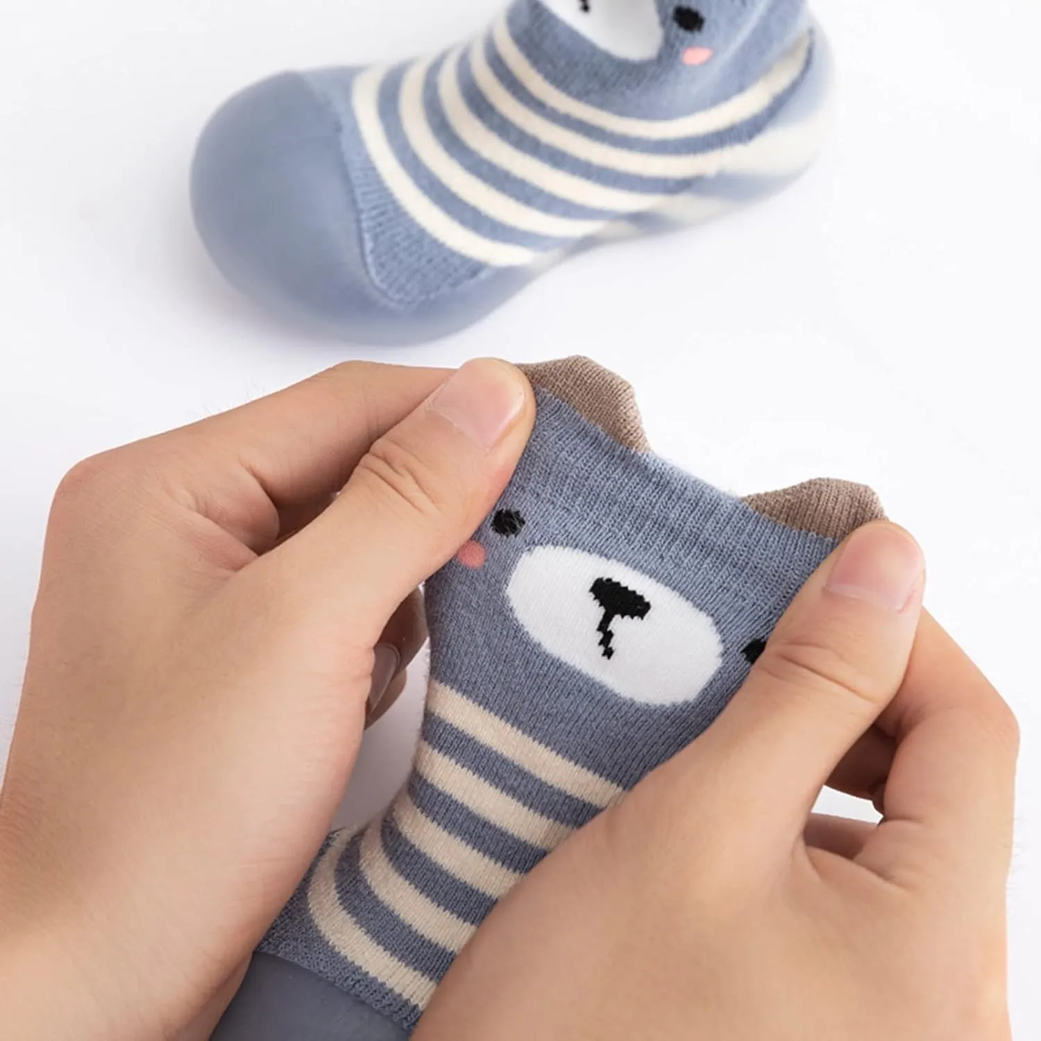 Boy Slippers Sports Kids Toddler Baby Boys Girls Solid Warm Knit Soft Sole Rubber Shoes Sock Slipper Boys Slippers Pug