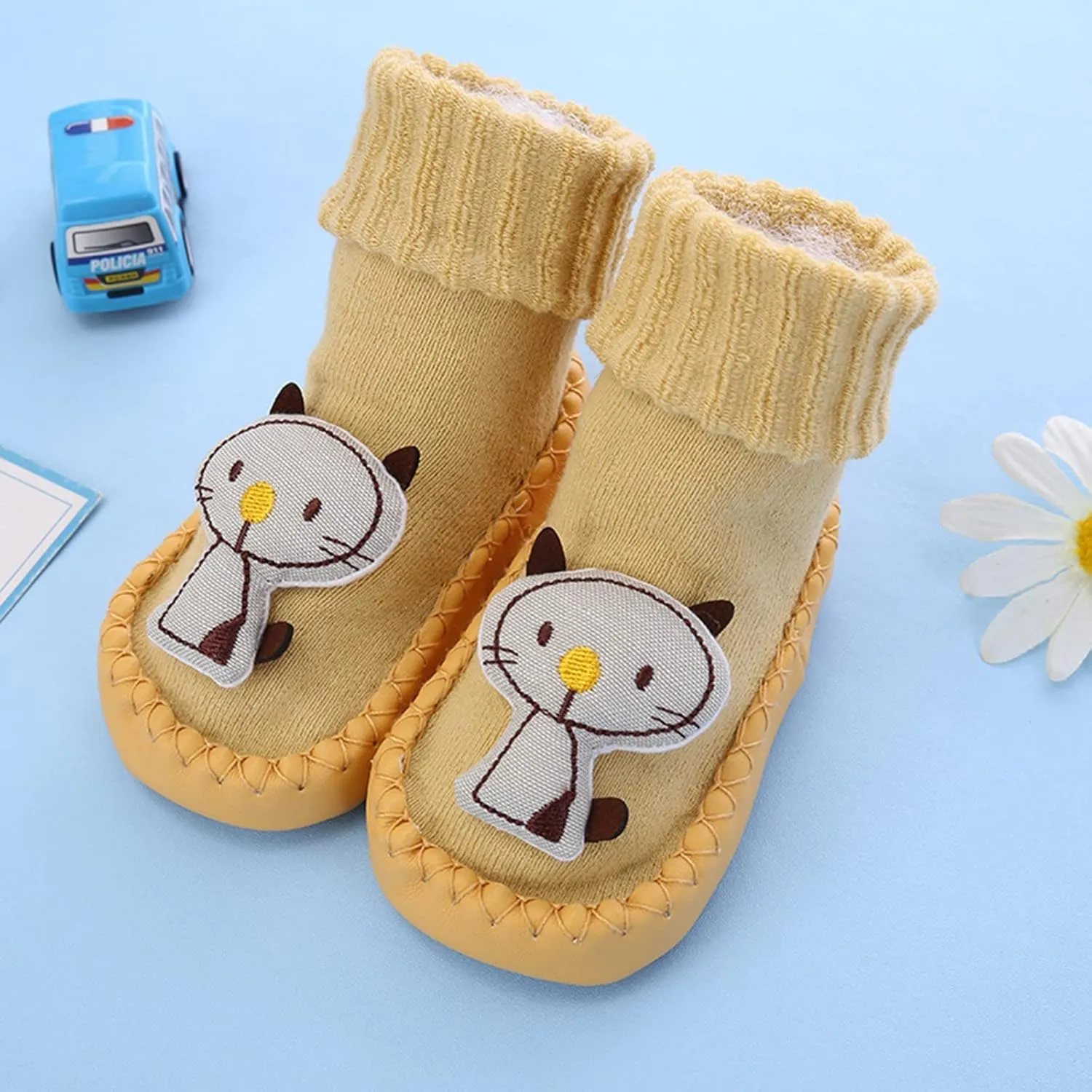 Boys Girls First Walking Shoes Spring Ankle Knit Slippers Cute 3D Animal Non Slip Soft Sole Sneakers Infant Shoes