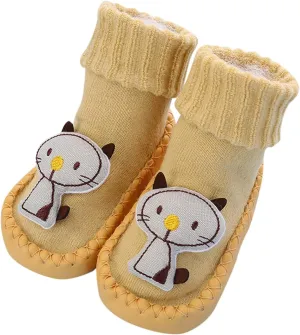 Boys Girls First Walking Shoes Spring Ankle Knit Slippers Cute 3D Animal Non Slip Soft Sole Sneakers Infant Shoes