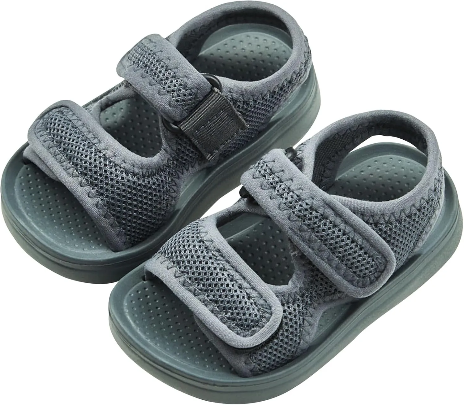 Boys Girls Summer Sandals Double Adjustable Strap Non-Slip Shoes Fashion Open Toe Footwear