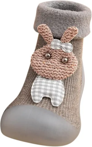 Boys Slip on Shoe Kids Toddler Baby Boys Girls Solid Warm Knit Soft Sole Rubber Shoes Socks Slipper Stocking Infant Wrestling Shoes