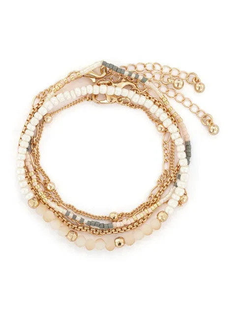 Bracelet 5pk Rose Cloud Gold Color 1004440282