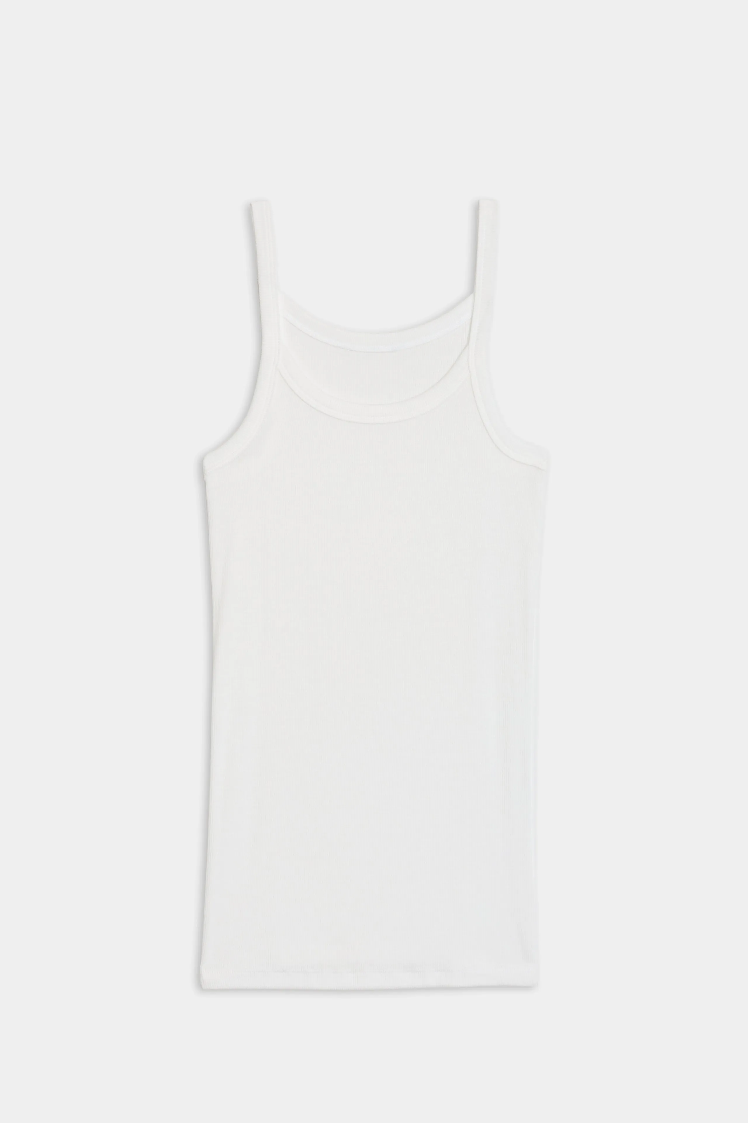 Charlie Rib Tank - White