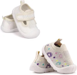 Charrost Baby First-Walking Shoes Size 3 Toddler Boys Girls Shoes Trainers Kids Infant Wide Soft Sole Non Slip Mesh Breathable Sandals Lightweight TPR Material Slip-on Sneakers Outdoor
