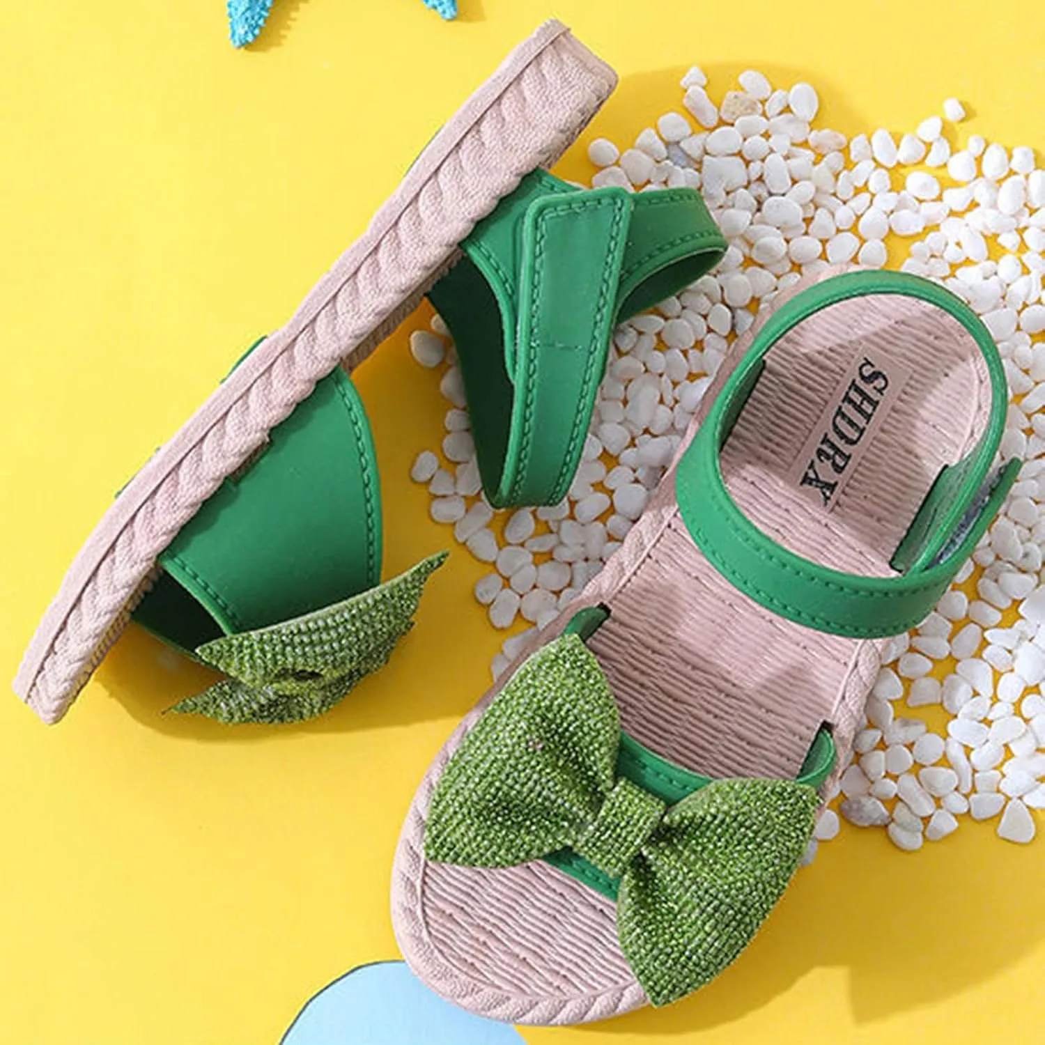 Cheer Sliders Toddler Kids Infant Girls Soild Bowknot Princress Shoes Soft Sole Baby Girl Shoes And Sandals