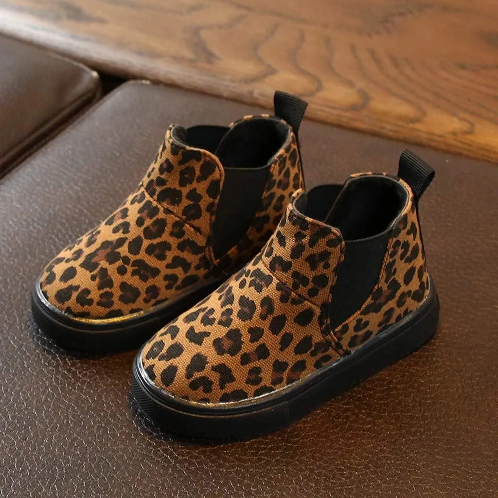 Children Kids Baby Girls Boys Leopard Winter Warm Short Boots Casual Shoes Size 3 Baby Shoes