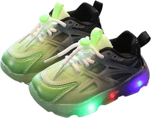 Children's Sneakers Color Gradient LED Light Shoes Dad Shoes Soft Soles Shoe for Toddler Girls