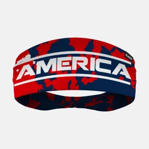 Corrosive Red Blue America Double-Side Wide Headband