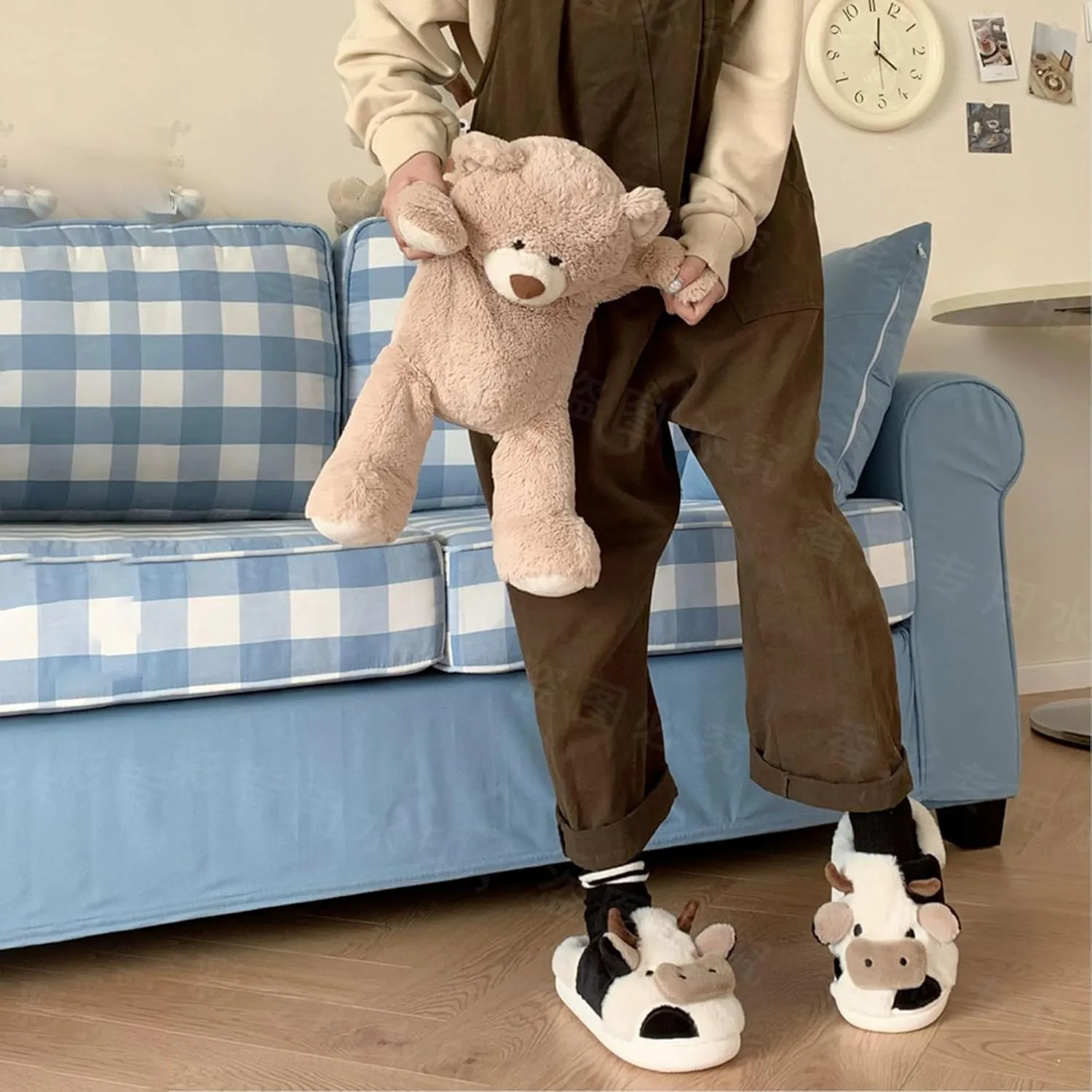 Cow Slippers Toddler Slippers Kids Slippers Boys Girls Soft Non-Slip slippers Memory Foam Toddler House Shoes Kawaii Bedroom Pillow Cloud Slippers for kids