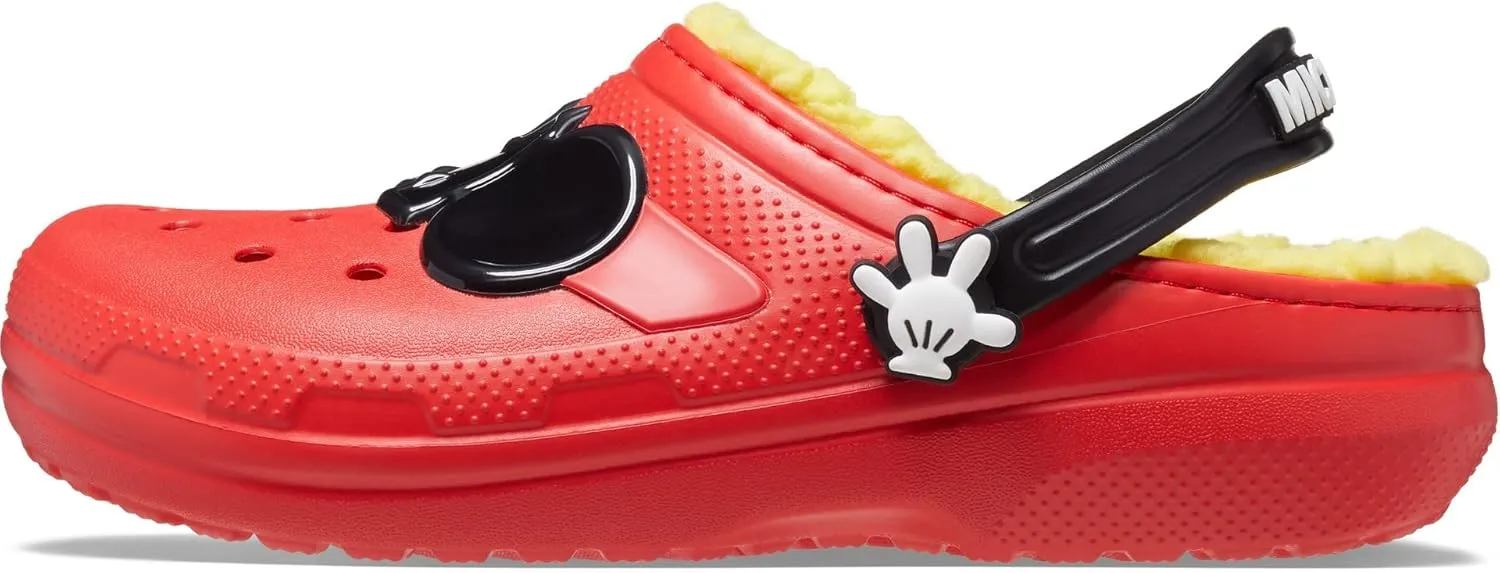 Crocs Unisex-Child Classic Lined Disney Clogs, Mickey and Minnie Mouse Shoes and Slippers
