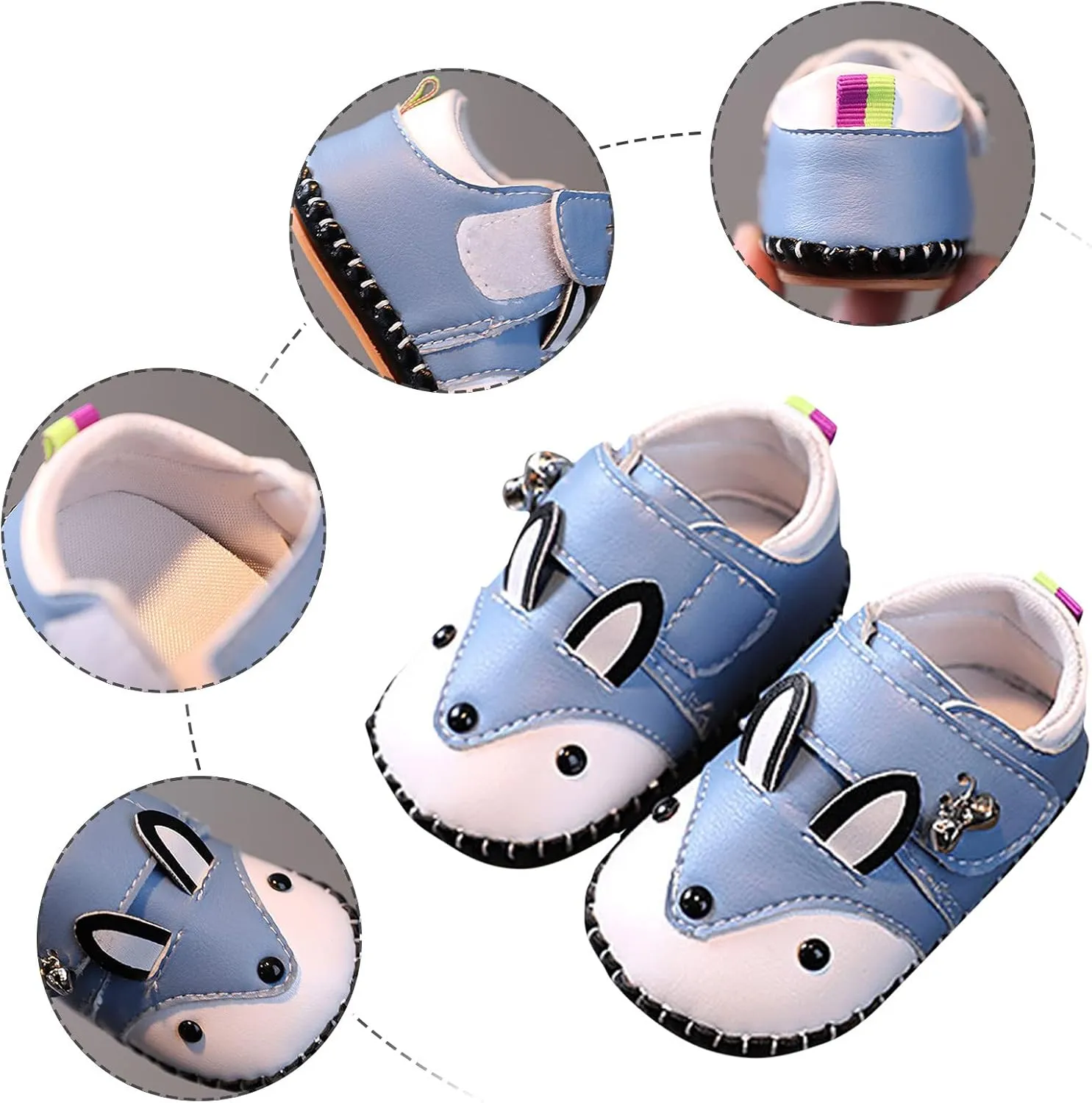 Cute artoon Baby Leather Prewalker Shoes Soft Sole occasins Infant Toddler Slip On First Jelly Flip Flops for Kids