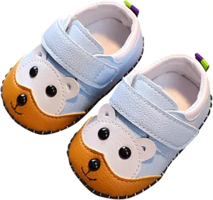 Cute artoon Baby Leather Prewalker Shoes Soft Sole occasins Infant Toddler Slip On First Jelly Flip Flops for Kids