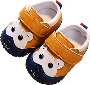 Cute artoon Baby Leather Prewalker Shoes Soft Sole occasins Infant Toddler Slip On First Jelly Flip Flops for Kids