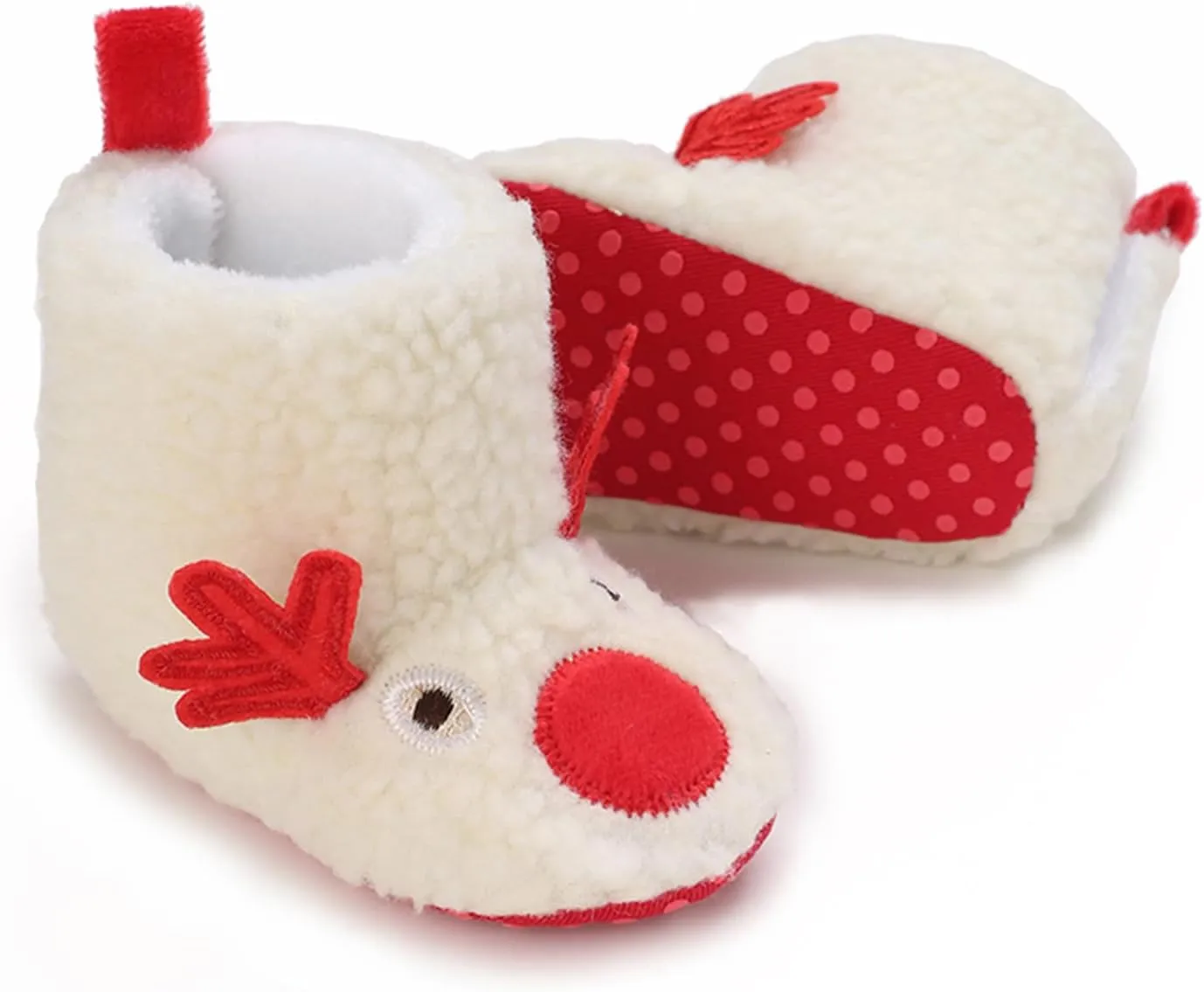 DSORVICD Infant Baby Baby Boys Girls Fleece Slippers Soft Anti-Slip Deer Booties Newborn Toddler Winter Warm Socks Crib Shoes