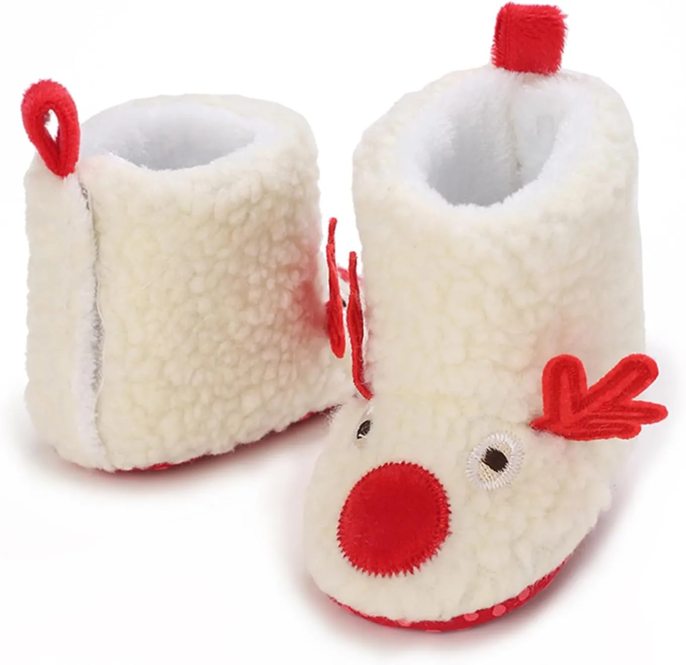 DSORVICD Infant Baby Baby Boys Girls Fleece Slippers Soft Anti-Slip Deer Booties Newborn Toddler Winter Warm Socks Crib Shoes
