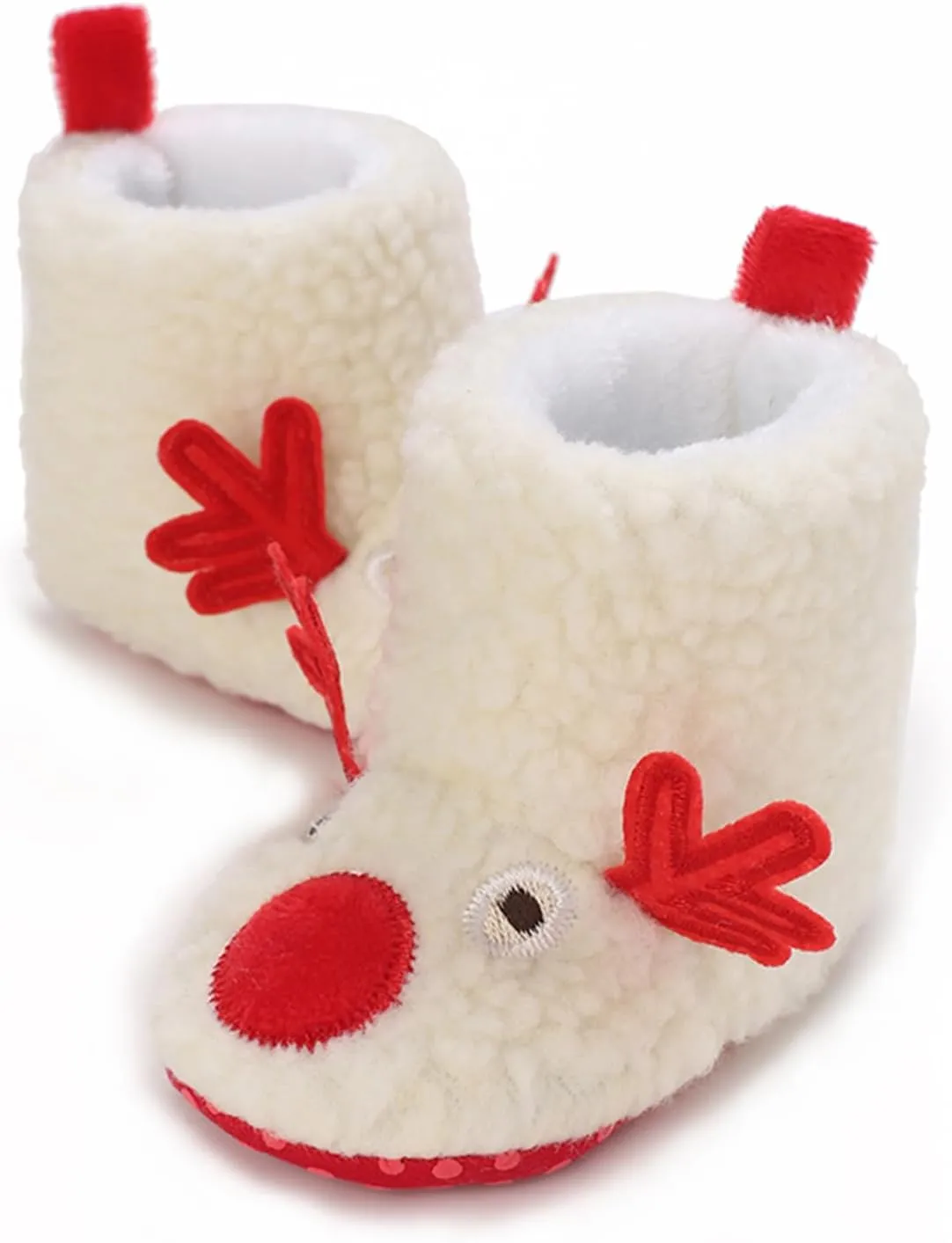 DSORVICD Infant Baby Baby Boys Girls Fleece Slippers Soft Anti-Slip Deer Booties Newborn Toddler Winter Warm Socks Crib Shoes
