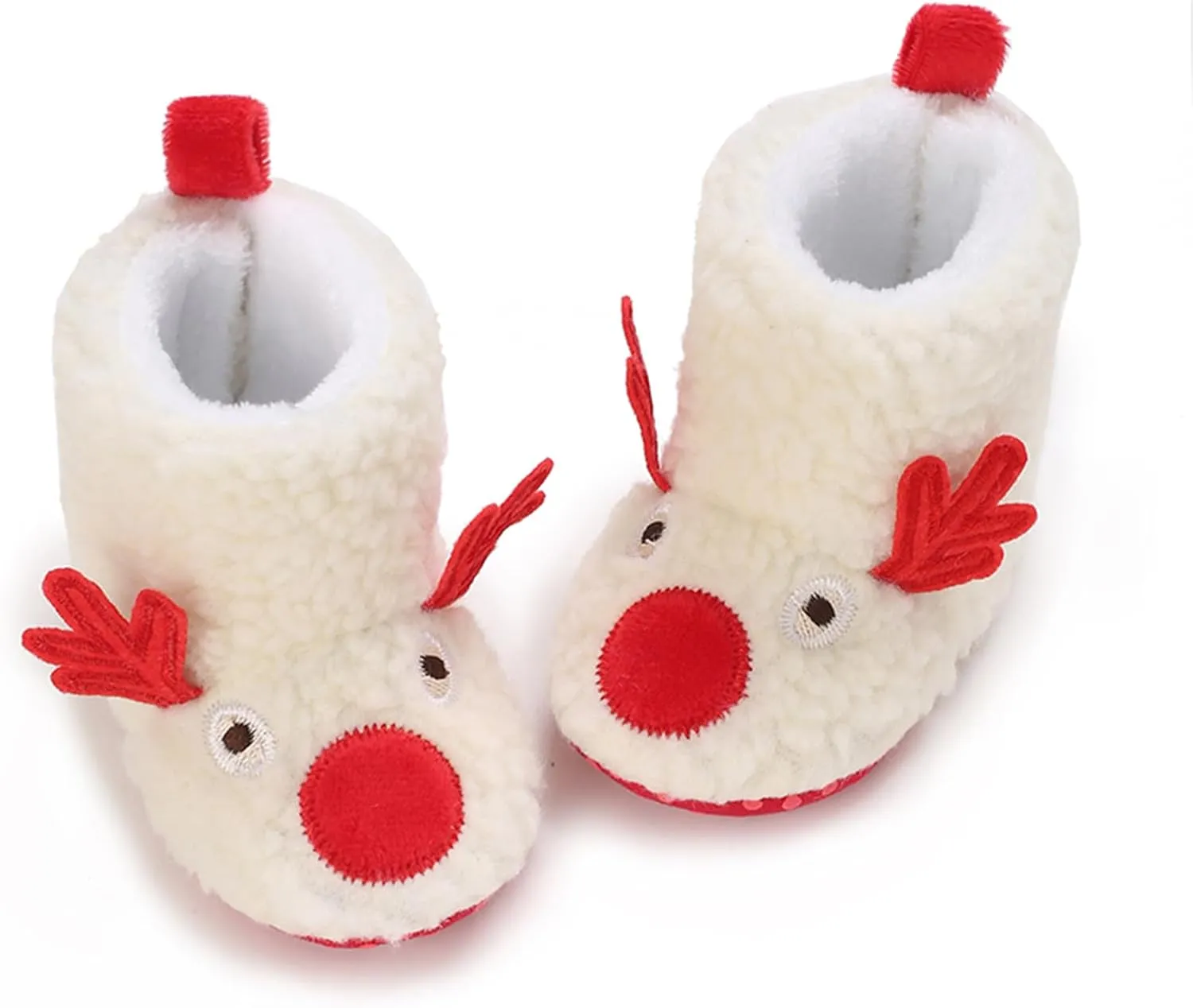DSORVICD Infant Baby Baby Boys Girls Fleece Slippers Soft Anti-Slip Deer Booties Newborn Toddler Winter Warm Socks Crib Shoes