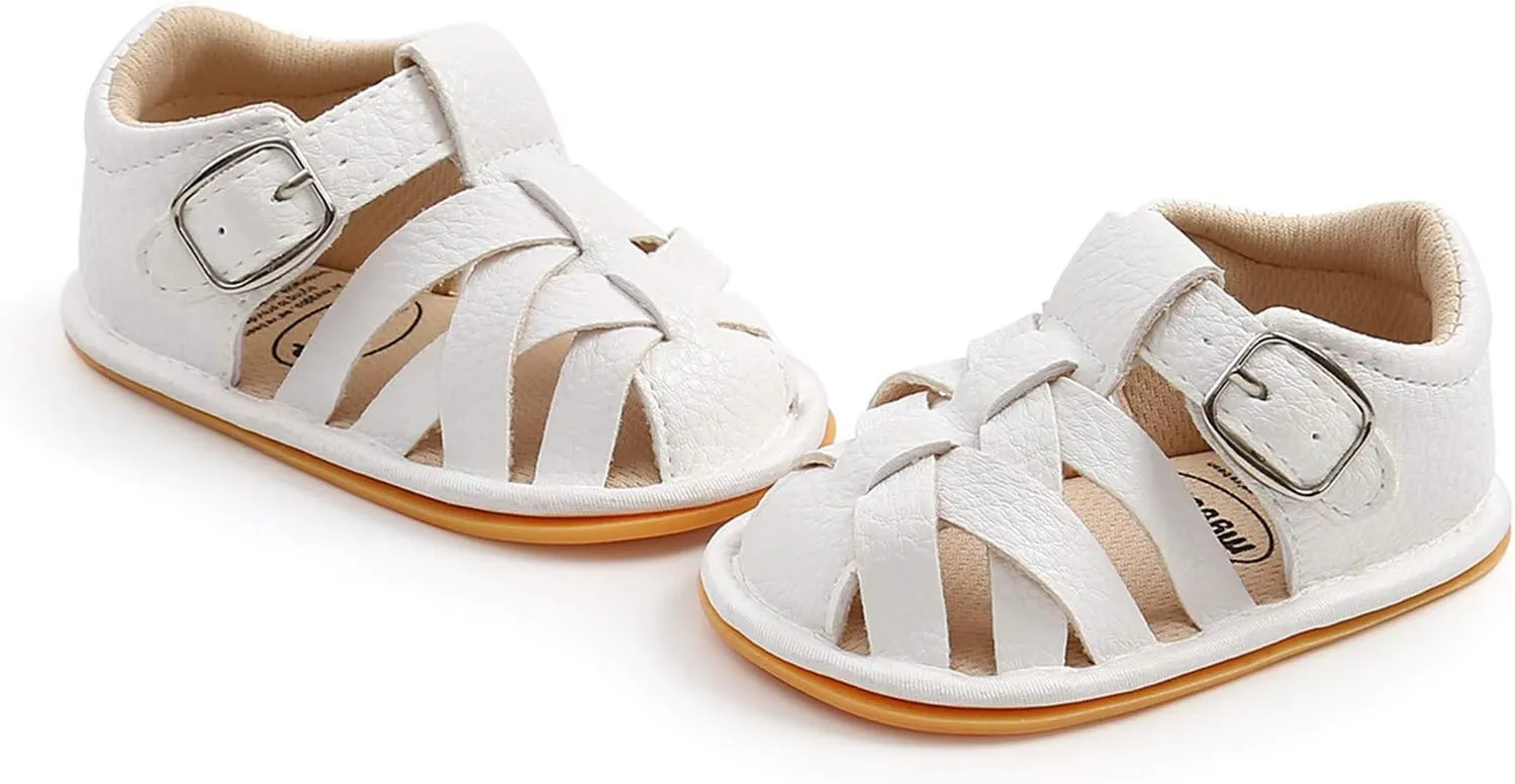 EnJoCho Baby Boys Girls Sandals Soft Non-Slip Rubber Sole Summer Flat Walking Shoes Toddler Flats First Walkers Crib Shoe