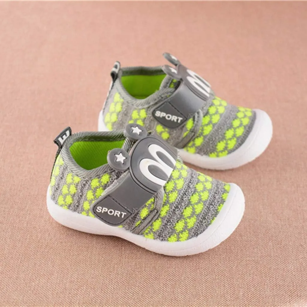 EnJoCho Baby Boys Girls Single Shoes Cartoon Star Anti-Slip Soft Sole Sneakers Toddler First Walker Warm Shoes 0-24M Old (Green-02A#, 12-15Months)