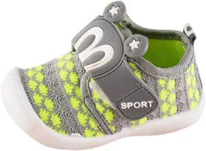 EnJoCho Baby Boys Girls Single Shoes Cartoon Star Anti-Slip Soft Sole Sneakers Toddler First Walker Warm Shoes 0-24M Old (Green-02A#, 12-15Months)
