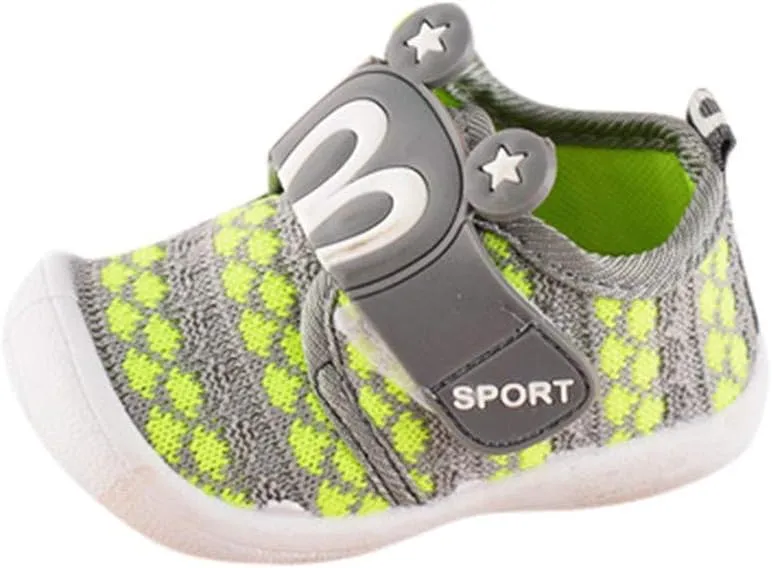 EnJoCho Baby Boys Girls Single Shoes Cartoon Star Anti-Slip Soft Sole Sneakers Toddler First Walker Warm Shoes 0-24M Old (Green-02A#, 12-15Months)