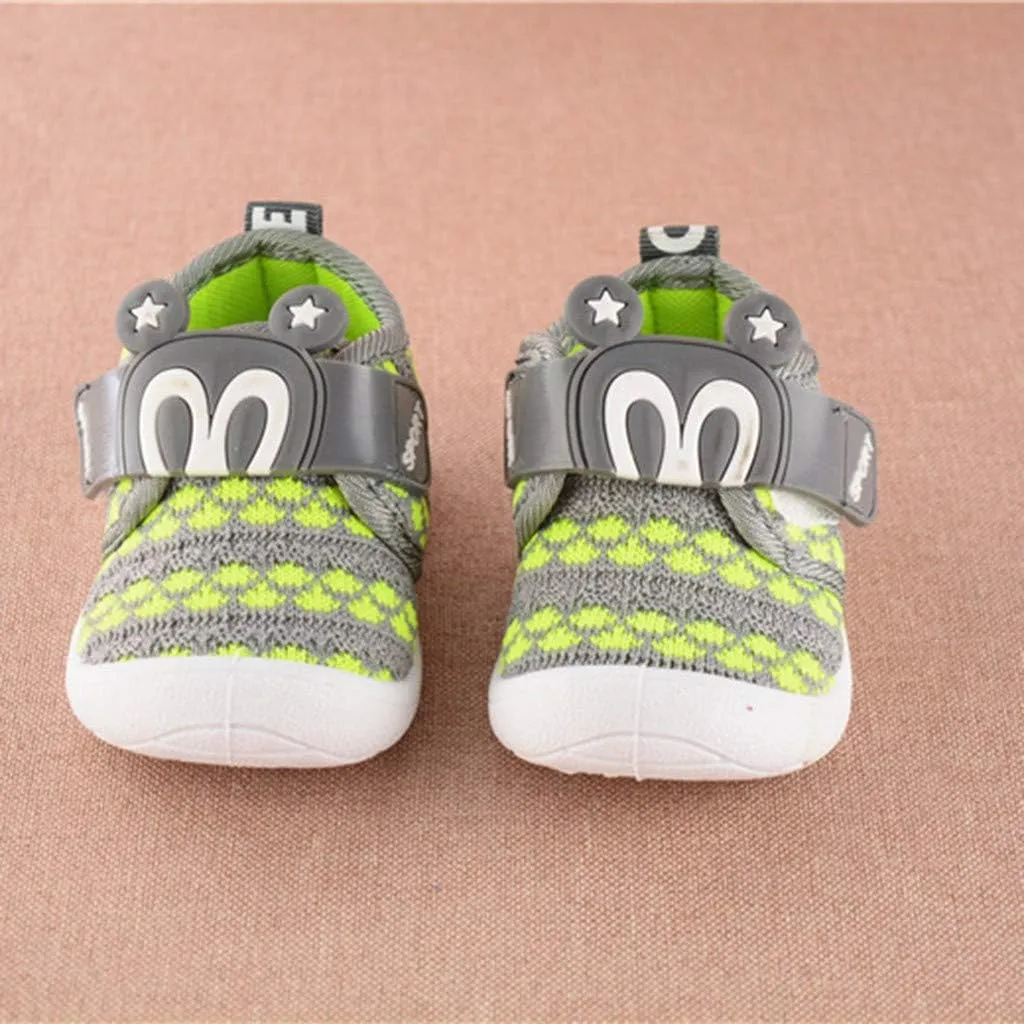 EnJoCho Baby Boys Girls Single Shoes Cartoon Star Anti-Slip Soft Sole Sneakers Toddler First Walker Warm Shoes 0-24M Old (Green-02A#, 12-15Months)
